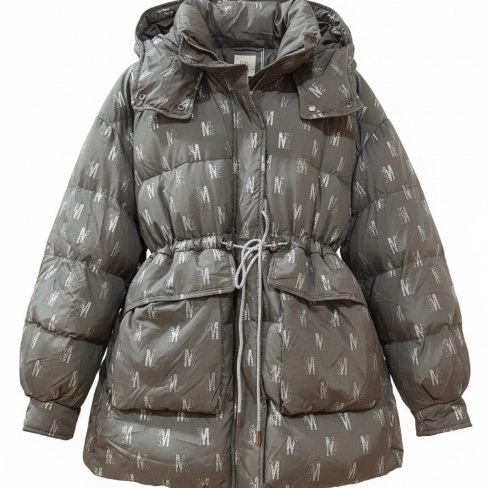 Elegant Gray Women's Puffer Jacket